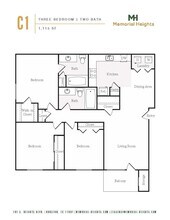 Three bedroom C1 1911 floor plan